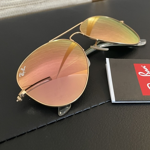 LIKE NEW RayBan Aviator RB3025 Copper Mirror Flash Lens Ray ban Sunglasses - Picture 6 of 16
